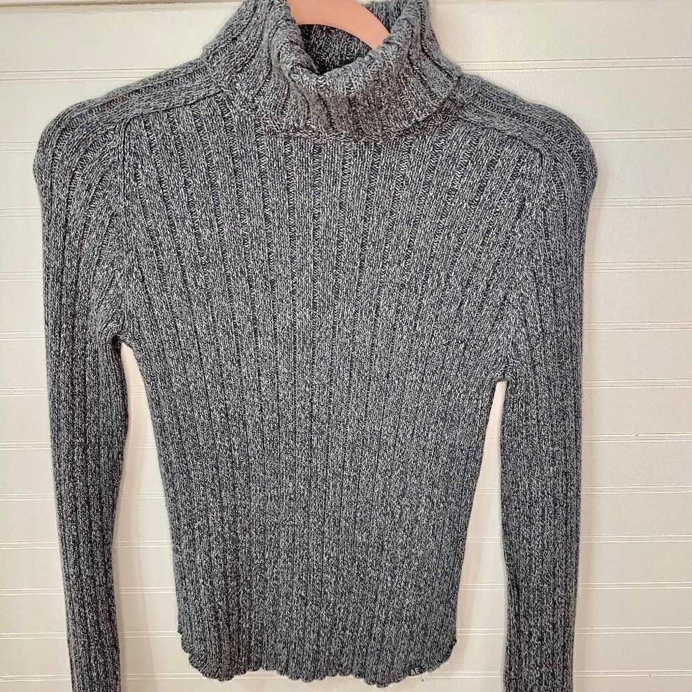 American Eagle Fitted Gray Turtleneck Sweater